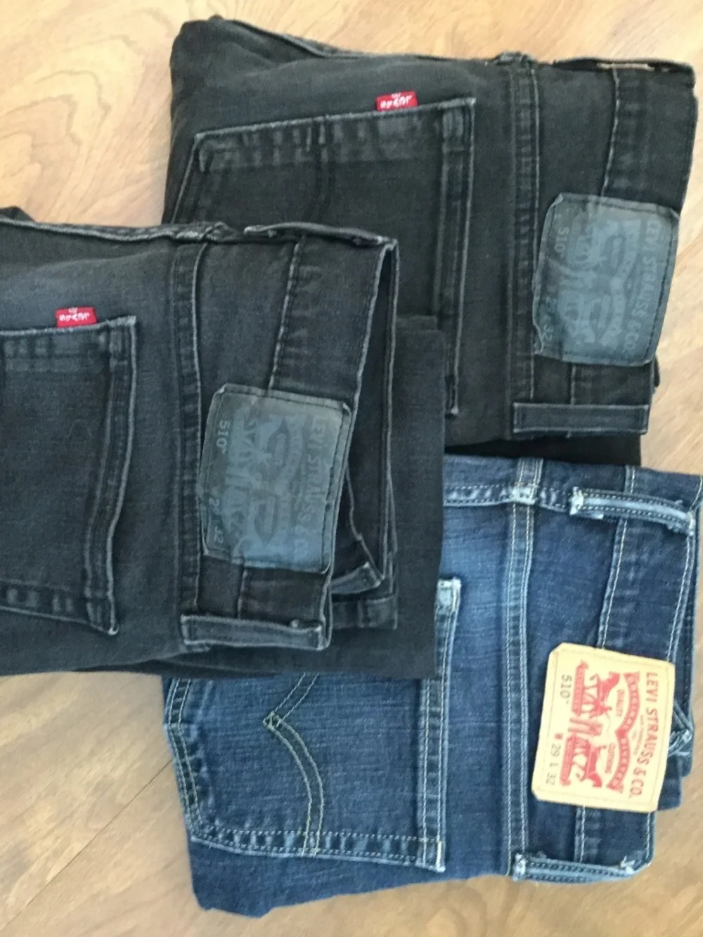 Levi's 510 Skinny Jeans 29x32 2 Black 1 Blue